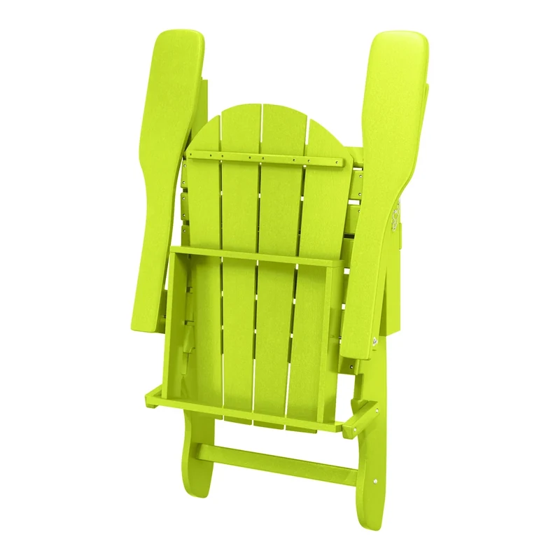 Chaise Adirondack pliante d'extérieur tout temps Polytrends Laguna résistante à la décoloration pour patio