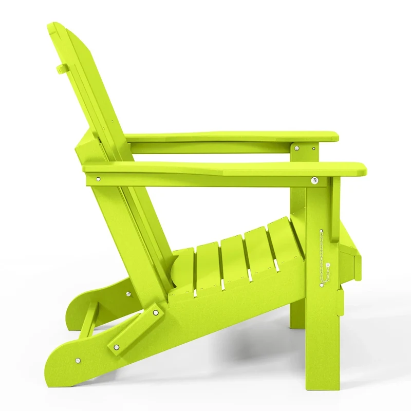 Chaise Adirondack pliante d'extérieur tout temps Polytrends Laguna résistante à la décoloration pour patio