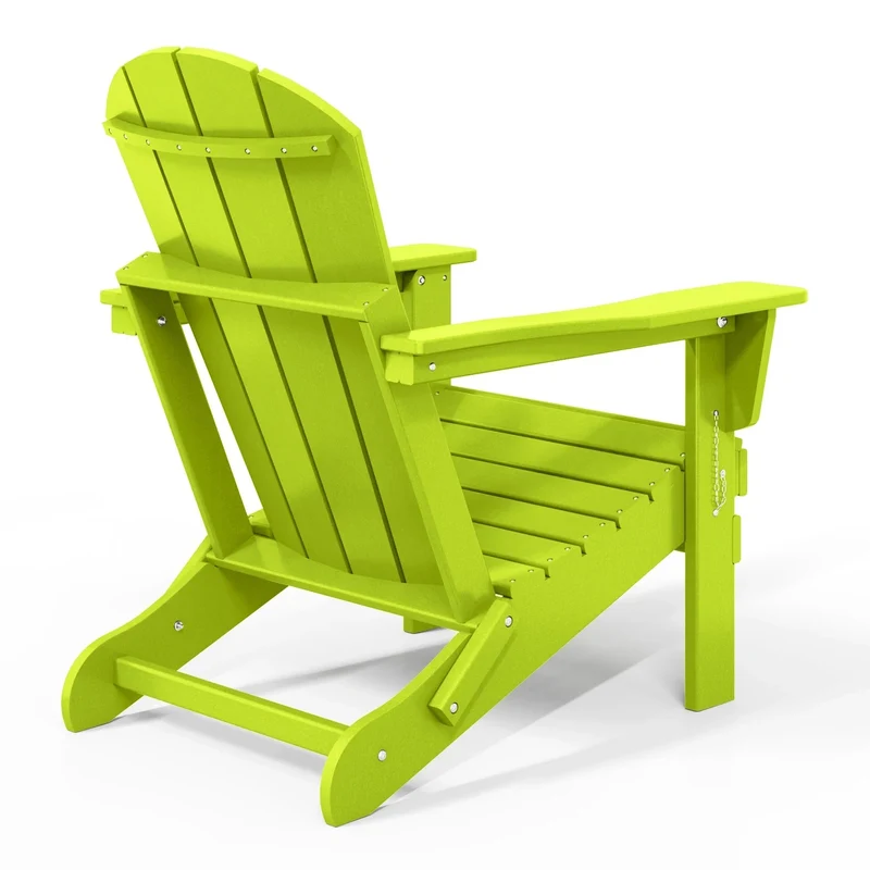 Chaise Adirondack pliante d'extérieur tout temps Polytrends Laguna résistante à la décoloration pour patio