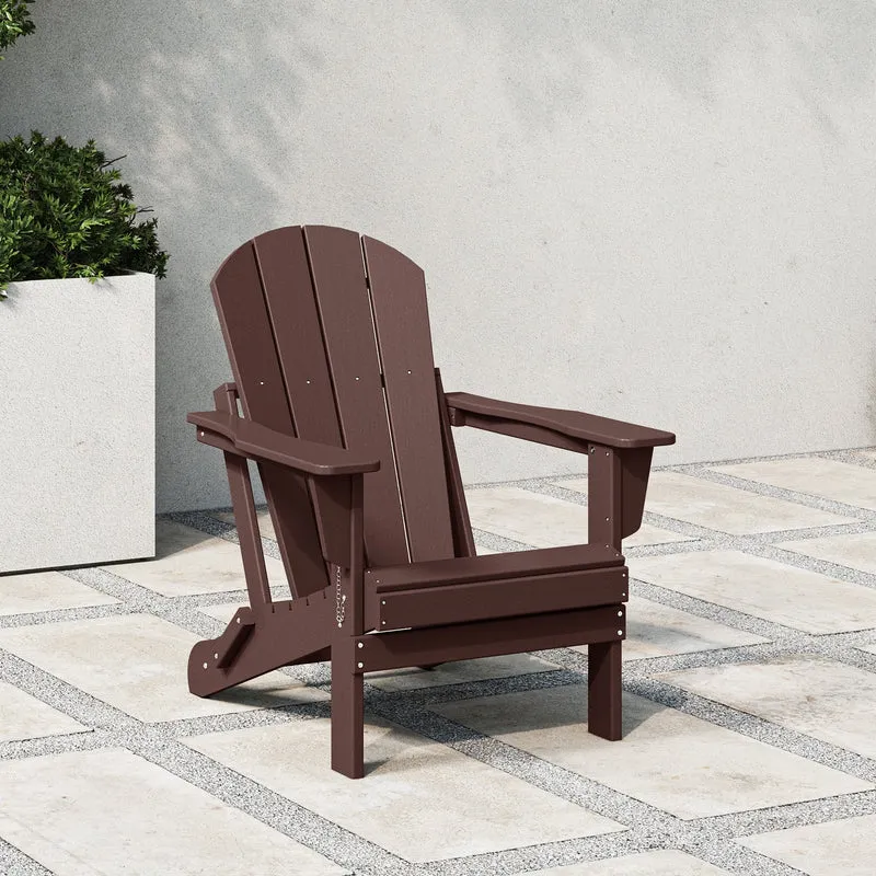 Chaise Adirondack pliante d'extérieur tout temps Polytrends Laguna résistante à la décoloration pour patio