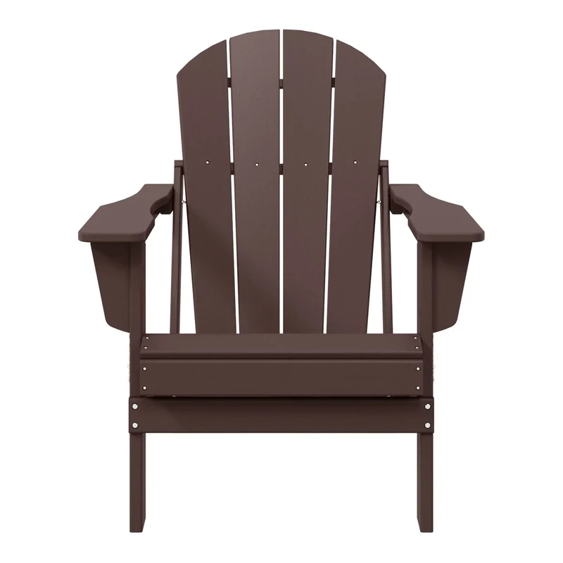 Chaise Adirondack pliante d'extérieur tout temps Polytrends Laguna résistante à la décoloration pour patio