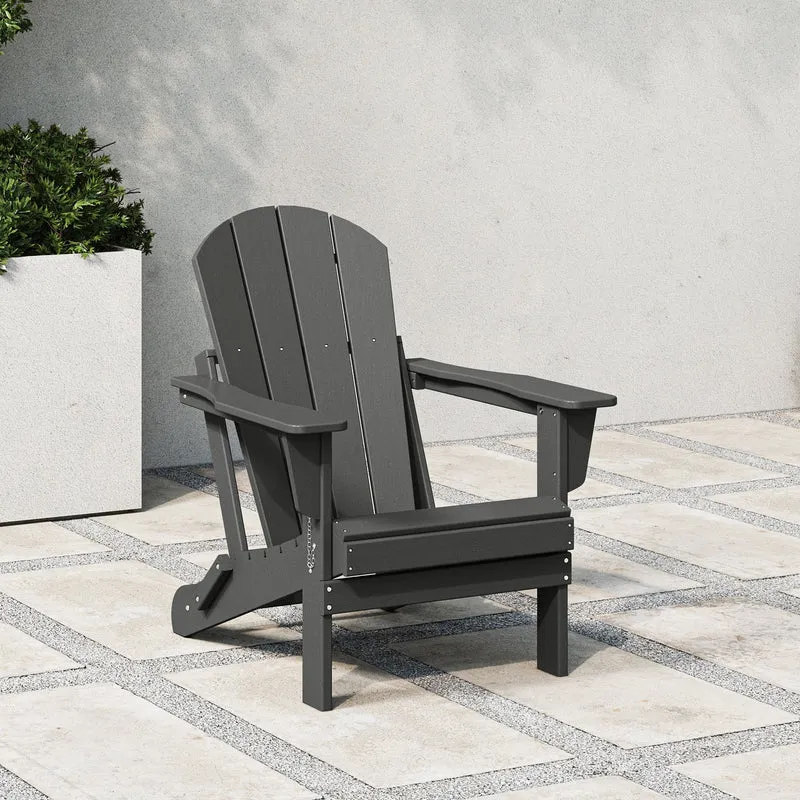 Chaise Adirondack pliante d'extérieur tout temps Polytrends Laguna résistante à la décoloration pour patio