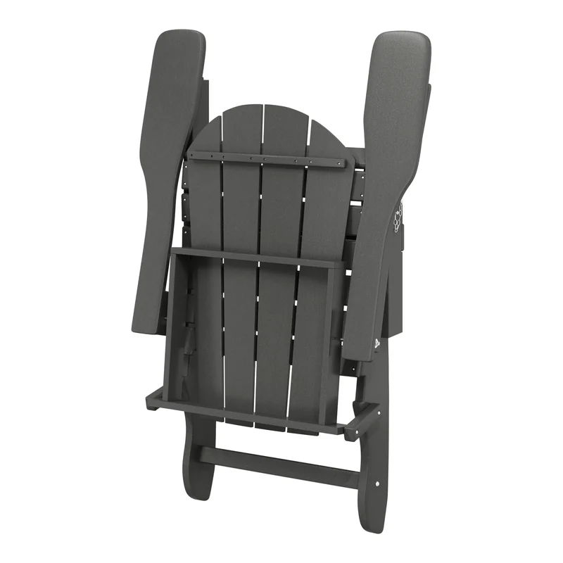 Chaise Adirondack pliante d'extérieur tout temps Polytrends Laguna résistante à la décoloration pour patio