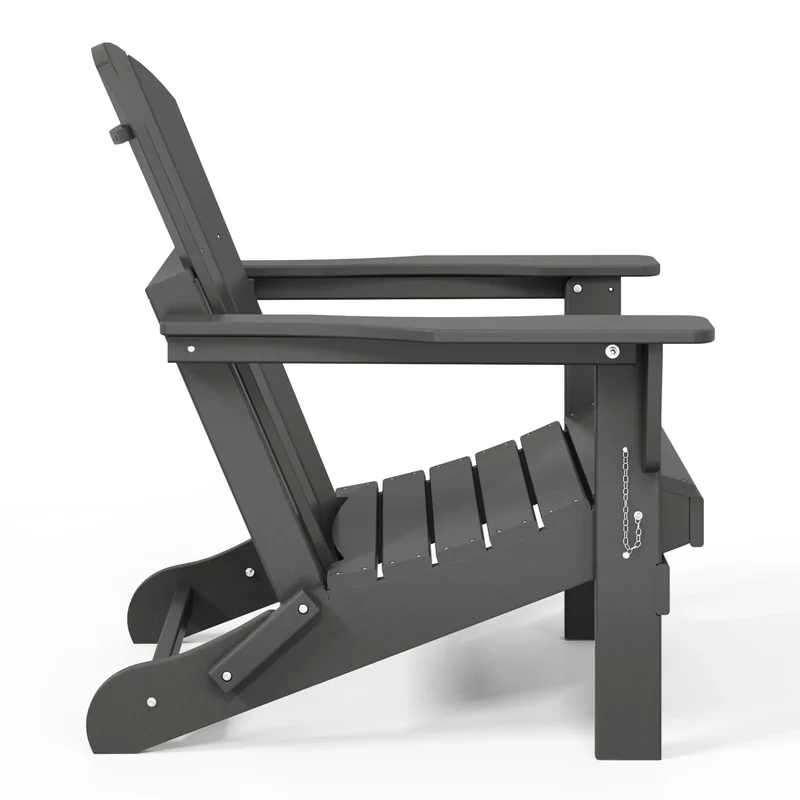 Chaise Adirondack pliante d'extérieur tout temps Polytrends Laguna résistante à la décoloration pour patio