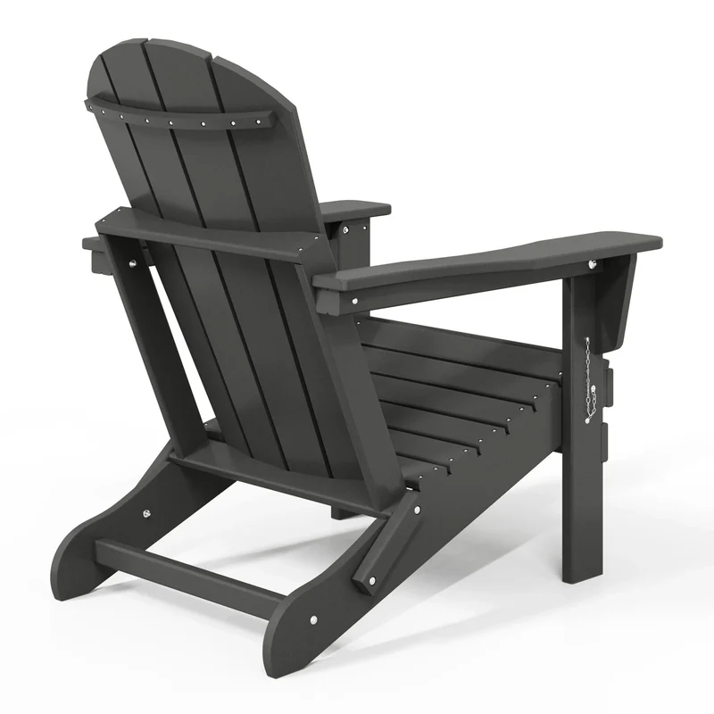 Chaise Adirondack pliante d'extérieur tout temps Polytrends Laguna résistante à la décoloration pour patio
