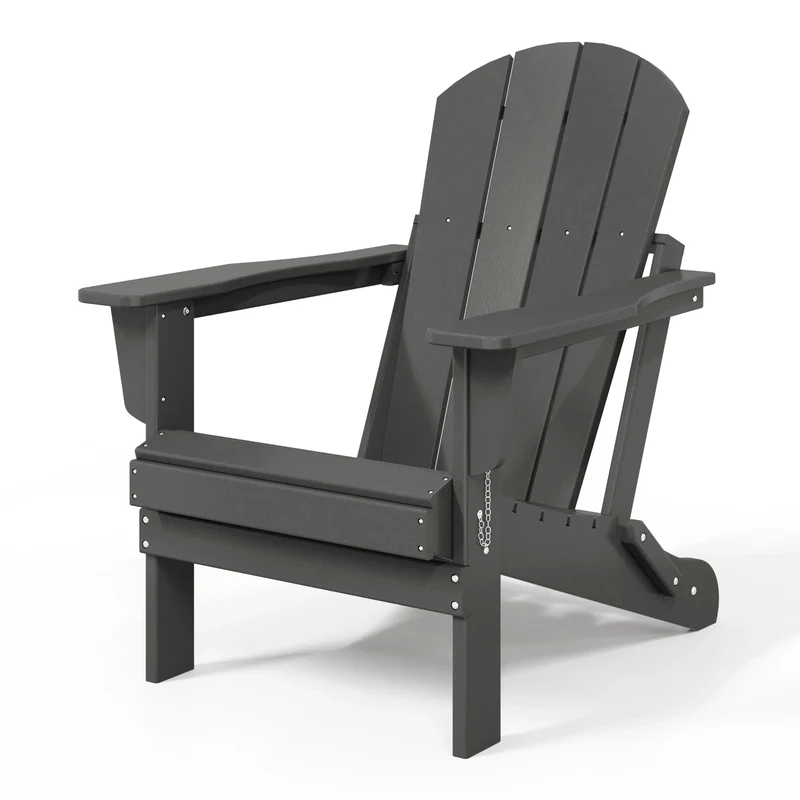 Chaise Adirondack pliante d'extérieur tout temps Polytrends Laguna résistante à la décoloration pour patio