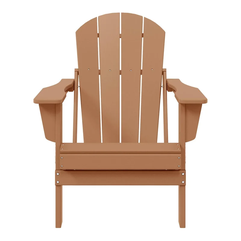 Chaise Adirondack pliante d'extérieur tout temps Polytrends Laguna résistante à la décoloration pour patio