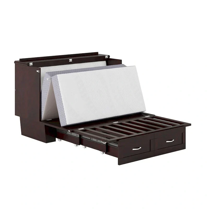 Lit escamotable Monroe Full Murphy avec matelas en mousse à mémoire de forme 6 po