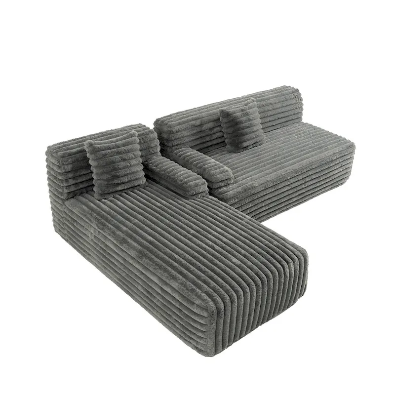 Canapé d'angle modulable Cloud, Canapé moderne rembourré avec 2 coussins, Canapé modulable à composer, Canapé d'angle modulable en L
