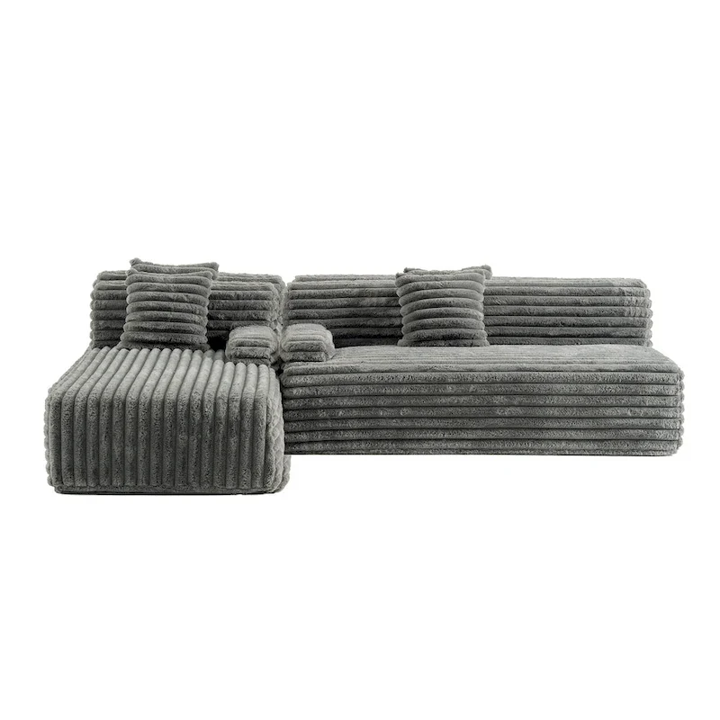 Canapé d'angle modulable Cloud, Canapé moderne rembourré avec 2 coussins, Canapé modulable à composer, Canapé d'angle modulable en L