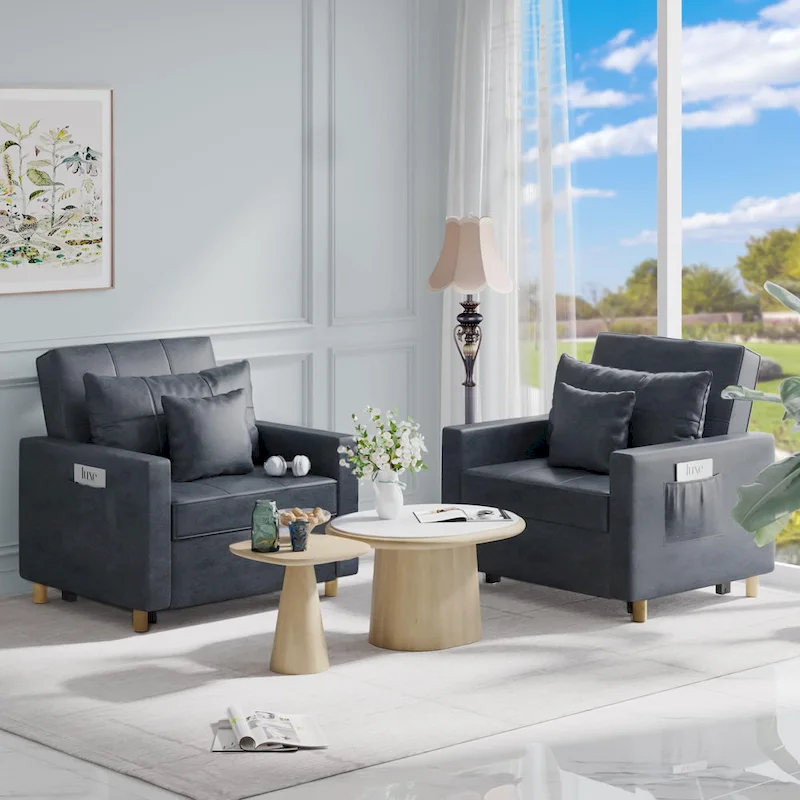 Fauteuil convertible 3-en-1, plusieurs coloris, une place
