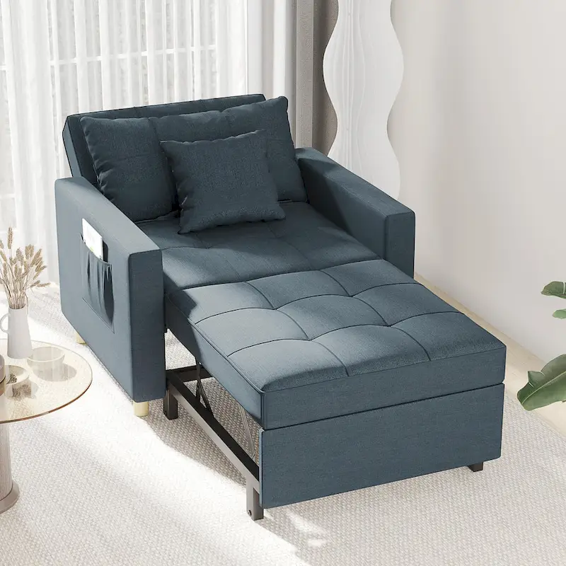 Fauteuil convertible 3-en-1, plusieurs coloris, une place