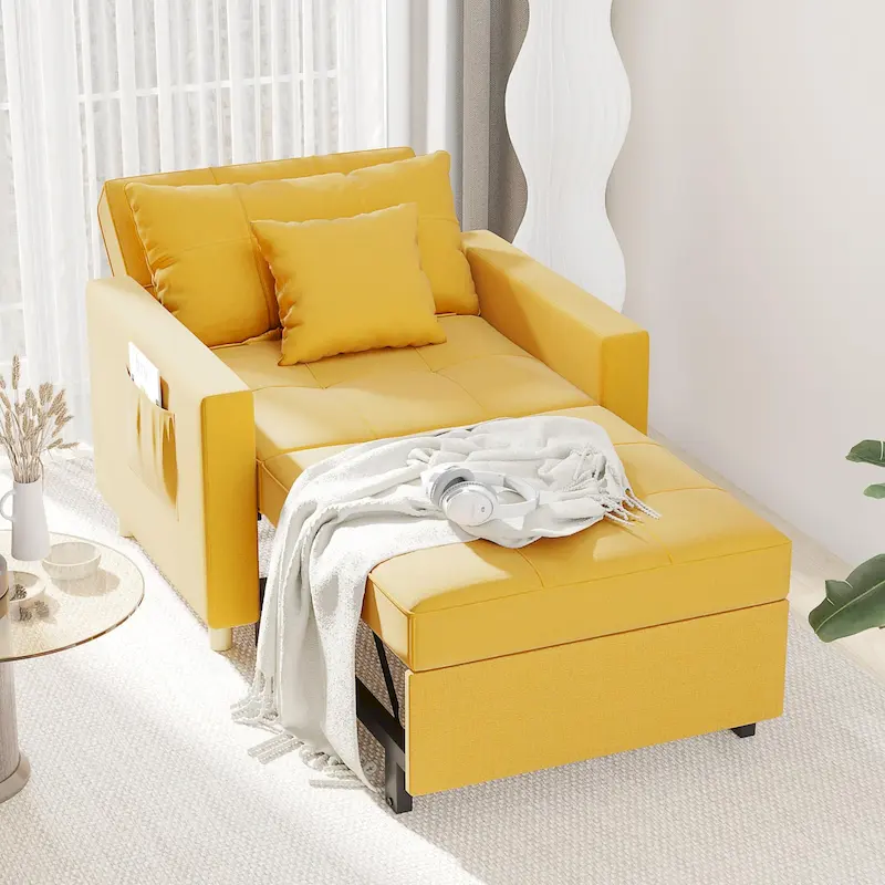 Fauteuil convertible 3-en-1, plusieurs coloris, une place