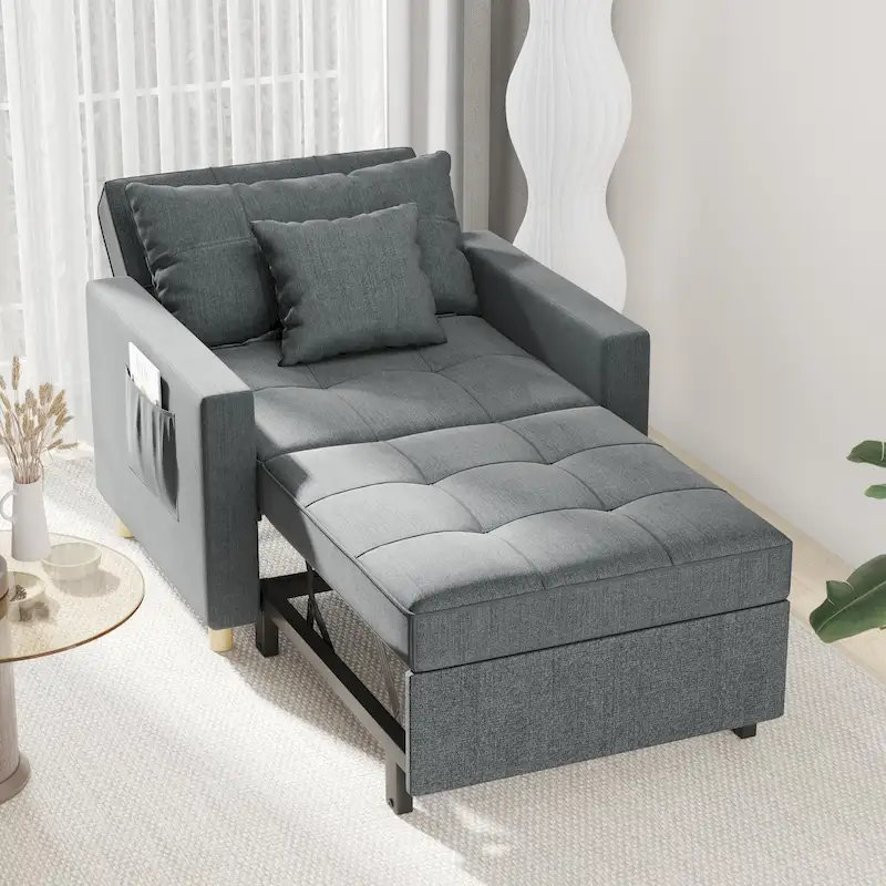 Fauteuil convertible 3-en-1, plusieurs coloris, une place