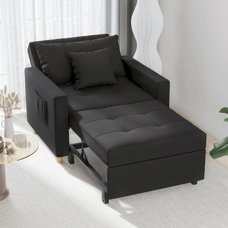 Fauteuil convertible 3-en-1, plusieurs coloris, une place