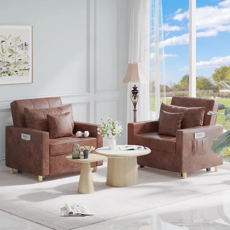 Fauteuil convertible 3-en-1, plusieurs coloris, une place
