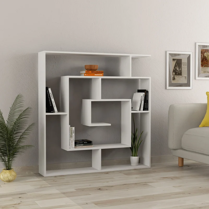 Libreria con 9 ripiani 125x22x129 colore bianco Labirent