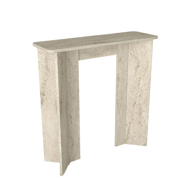 Consolle ingresso travertino con gambe geometriche Mara