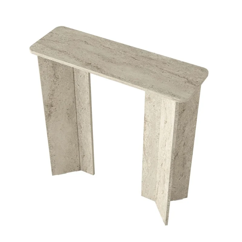 Consolle ingresso travertino con gambe geometriche Mara
