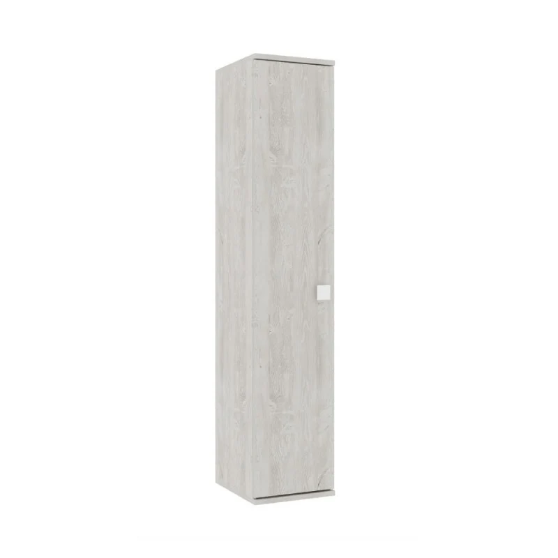 Armadio angolare 5 ante con ripiani e appendiabiti 233 cm colore bianco consumato e celeste