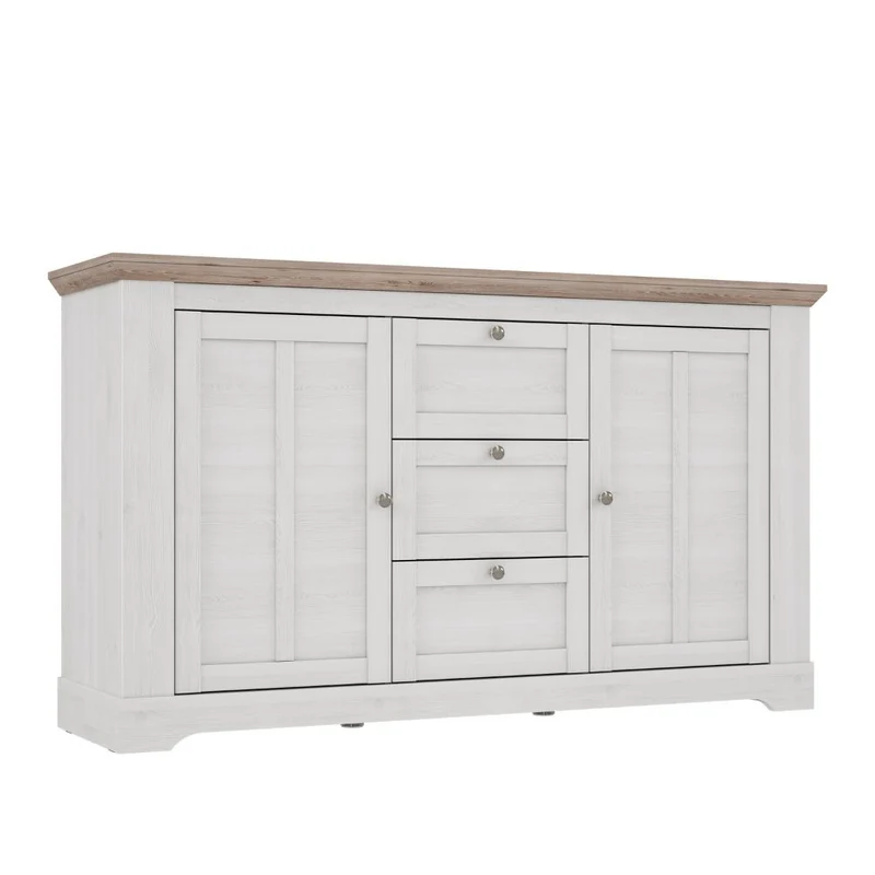 Madia 2 ante e 3 cassetti rovere bianco neve e olmo scuro 160 cm Forma