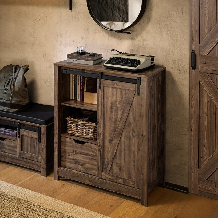 SoBuy | Sideboard mit Schiebetür | Kommode | Schuhschrank | Flurschrank | FSB59-N