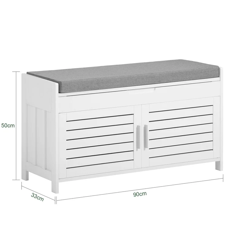 SoBuy | Garderobenbank | Sitzbank | Dielenbank | Schuhbank Weiß | FSR102-W