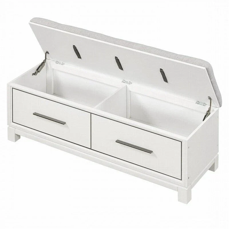 Banc à chaussures avec coussin amovible et rangement dissimulé pour l'entrée et le salon