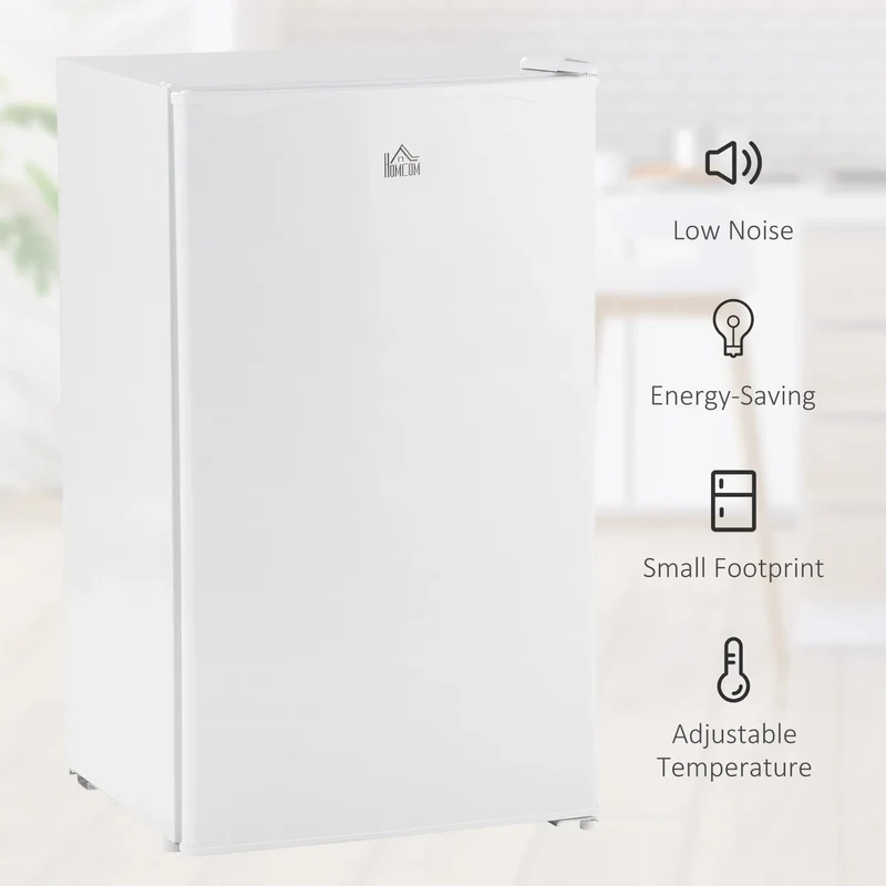 HOMCOM Mini-réfrigérateur de 90,6 L avec congélateur, Réfrigérateur compact à porte unique avec thermostat réglable pour chambre