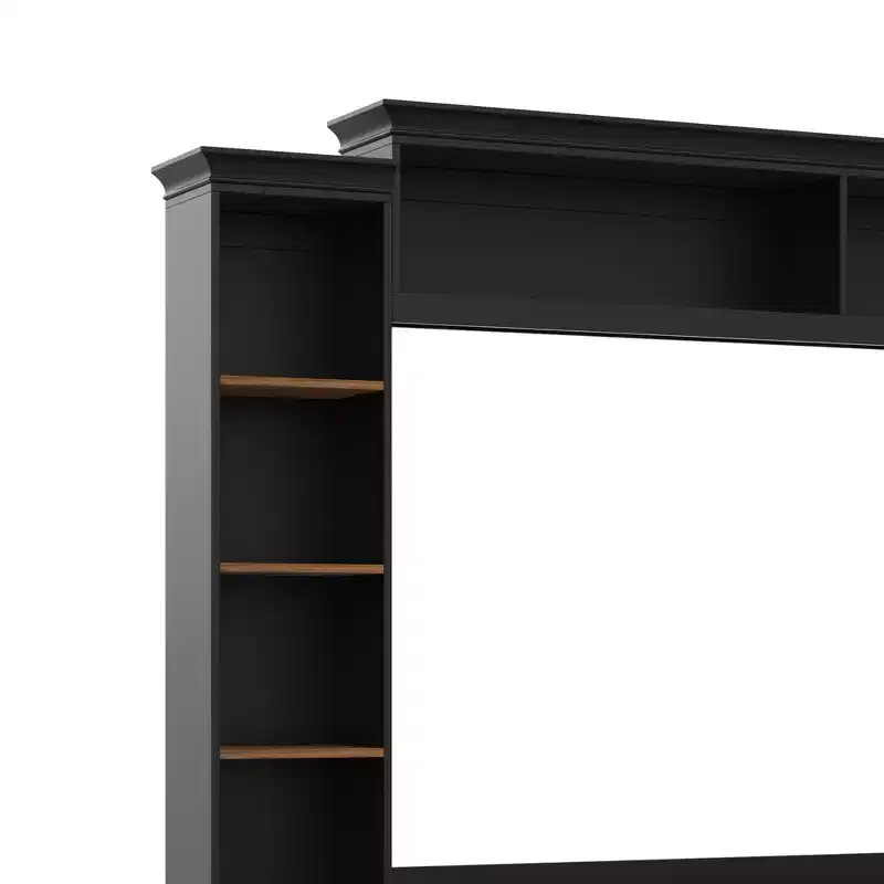 Meuble TV mural 4-en-1 ModernLuxe de style campagnard, convient aux téléviseurs jusqu'à 70 pouces, meuble TV console multimédia avec étagères réglables et tiroirs