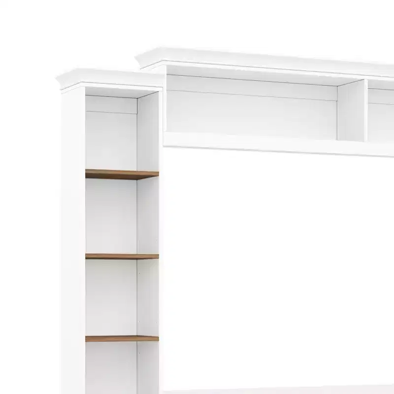 Meuble TV mural 4-en-1 ModernLuxe de style campagnard, convient aux téléviseurs jusqu'à 70 pouces, meuble TV console multimédia avec étagères réglables et tiroirs