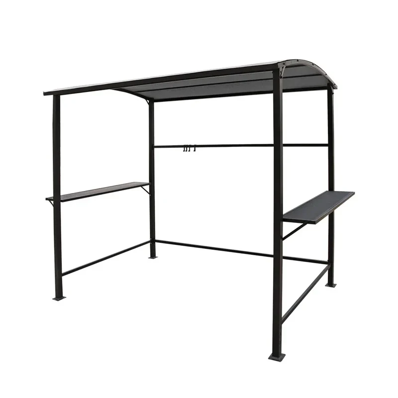 Abri barbecue en acier avec auvent, 1,5 x 2,4 m