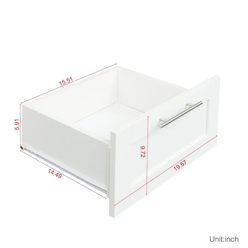 Armoire de rangement en bois blanc avec portes, tiroirs et tringle à vêtements