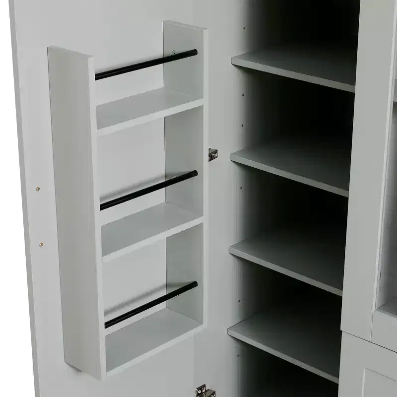 Garde-manger de cuisine autoportant Whisen 71''H, grand buffet de salle à manger avec 6 portes et étagères réglables