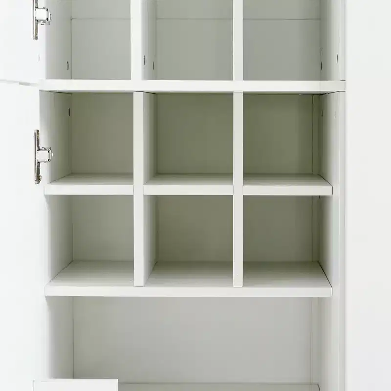 Garde-manger de cuisine autoportant Whisen 71''H, grand buffet de salle à manger avec 6 portes et étagères réglables