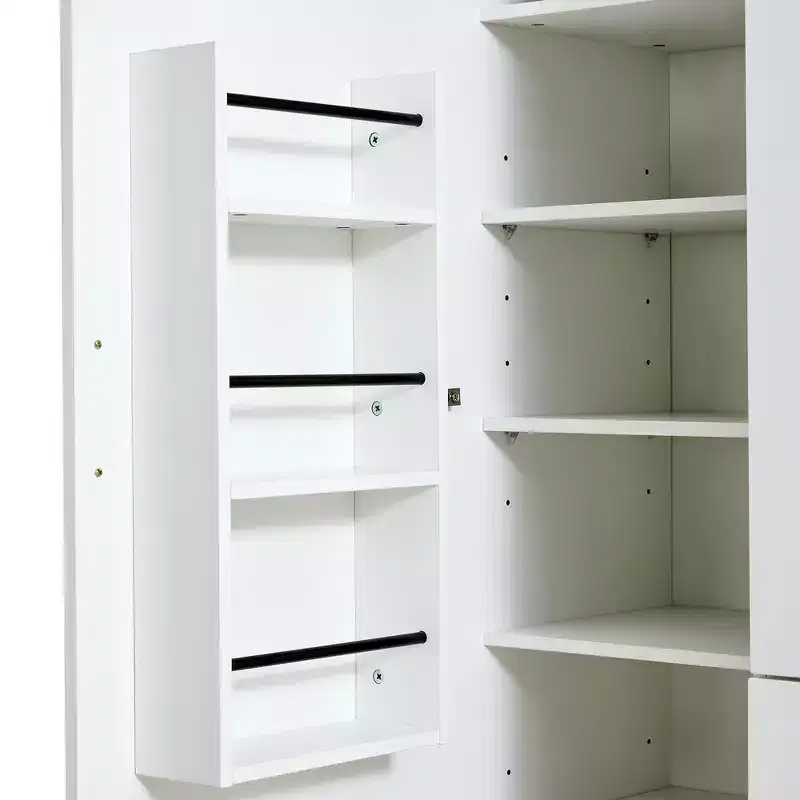 Garde-manger de cuisine autoportant Whisen 71''H, grand buffet de salle à manger avec 6 portes et étagères réglables