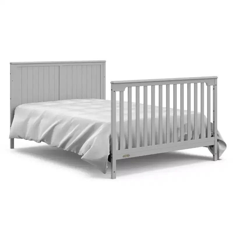 Lit de bébé et table à langer transformable 5-en-1 avec tiroir