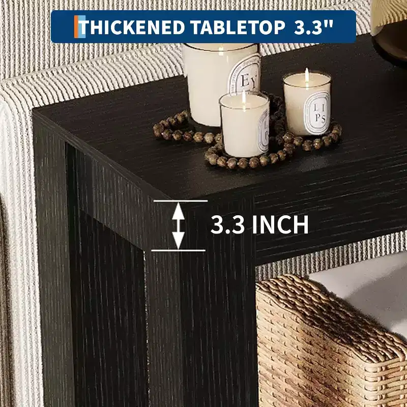 Table console d'entrée 63 avec 2 tiroirs, Table de canapé étroite en bois pour salon, couloir ou hall d'entrée, Table d'appoint avec rangement