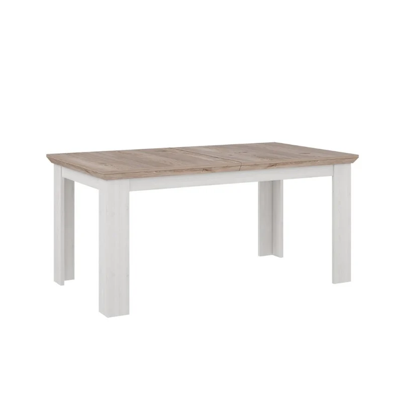 Tavolo allungabile con gambe squadrate colore rovere e bianco Forma