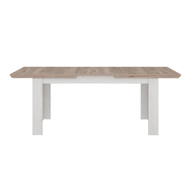 Tavolo allungabile con gambe squadrate colore rovere e bianco Forma