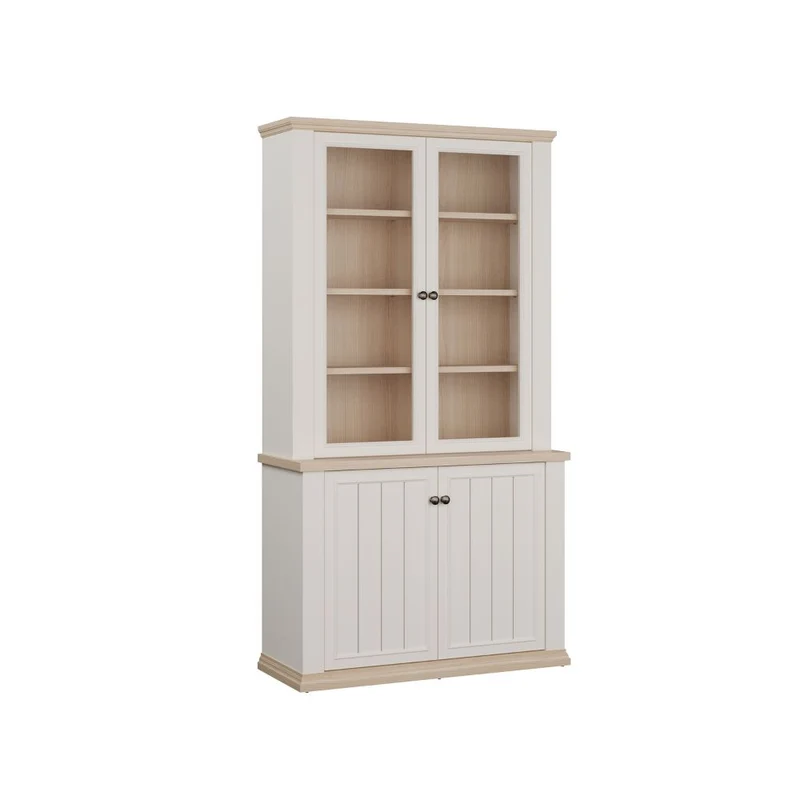 Vetrina 4 ante colore bianco e rovere Essenza