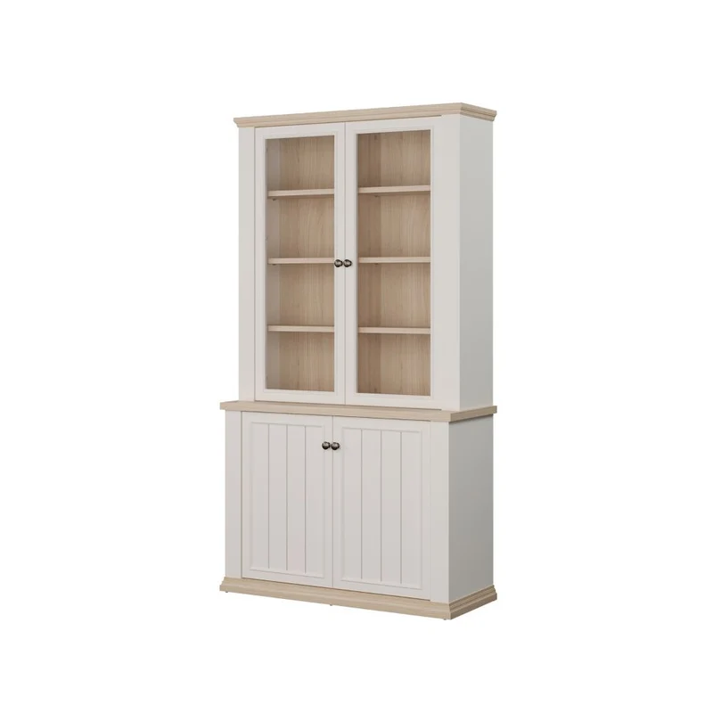 Vetrina 4 ante colore bianco e rovere Essenza