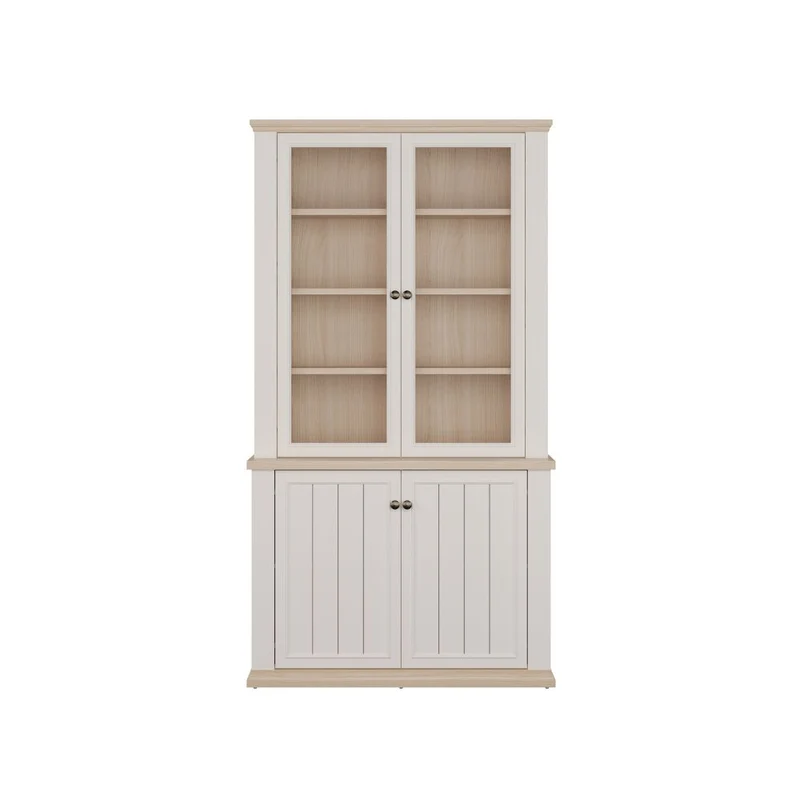 Vetrina 4 ante colore bianco e rovere Essenza