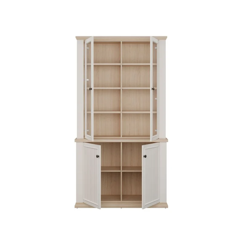 Vetrina 4 ante colore bianco e rovere Essenza