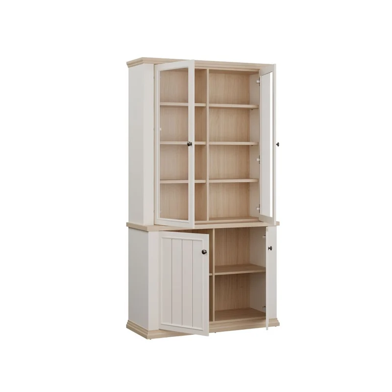 Vetrina 4 ante colore bianco e rovere Essenza