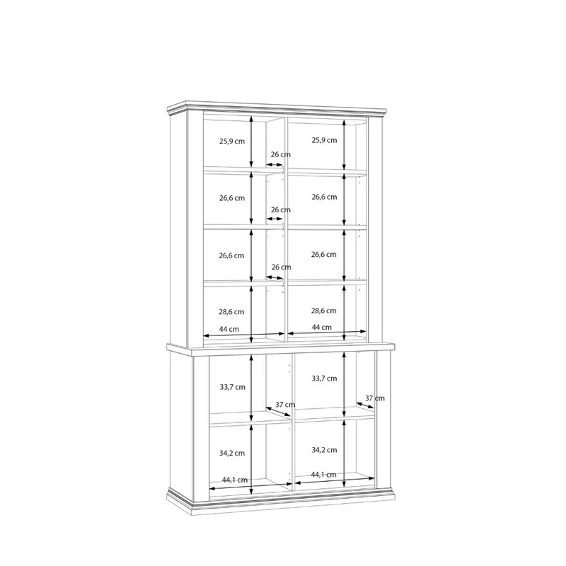 Vetrina 4 ante colore bianco e rovere Essenza