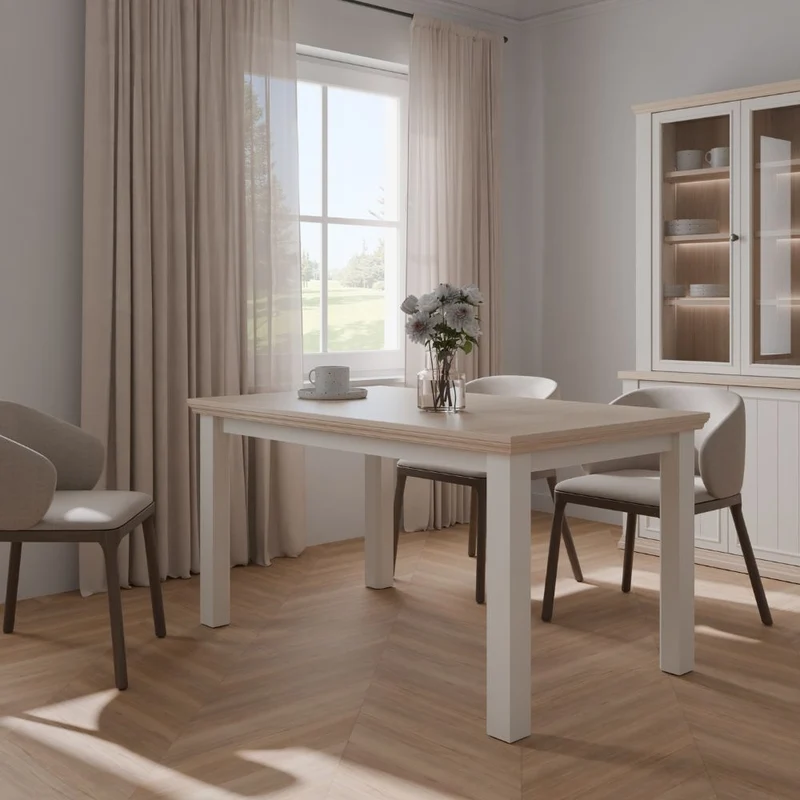 Tavolo allungabile 150/200 cm colore rovere e bianco Essenza