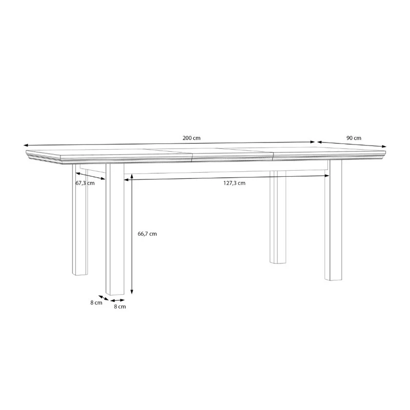 Tavolo allungabile 150/200 cm colore rovere e bianco Essenza