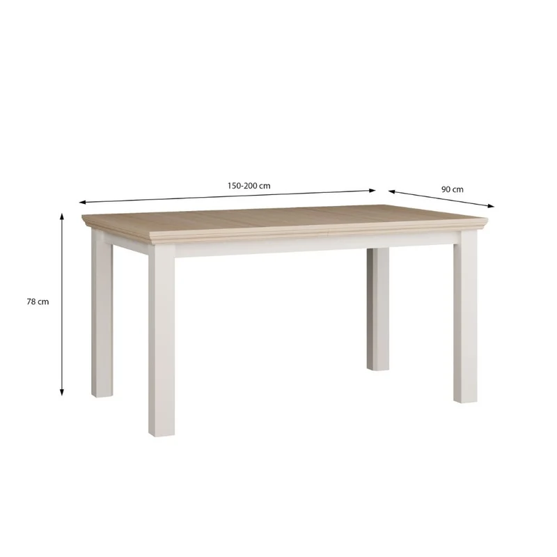 Tavolo allungabile 150/200 cm colore rovere e bianco Essenza