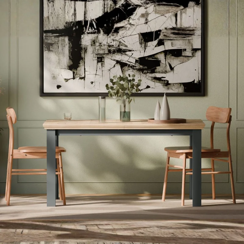 Tavolo allungabile 150/200 cm colore grigio scuro e rovere Essenza